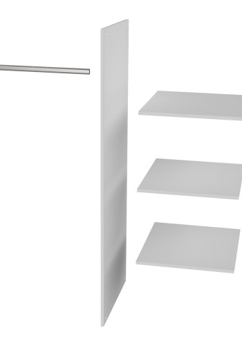 WOOOD Connect 1 bjlestang, 1 skillevg, 3 hylder til garderobeskab - hvid melamin