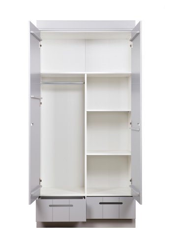 WOOOD Connect 1 bjlestang, 1 skillevg, 2 hylder til garderobeskab - hvid melamin