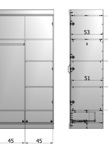 WOOOD Connect 1 bjlestang, 1 skillevg, 2 hylder til garderobeskab - hvid melamin