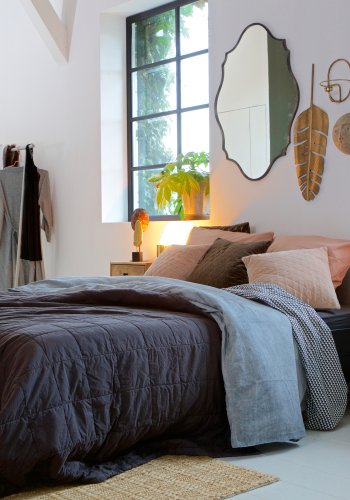 BEPUREHOME Collection sidebord, m. 1 skuffe - natur mangotr og metal (40x30)