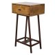 BEPUREHOME Collection sidebord, m. 1 skuffe - natur mangotr og metal (40x30)