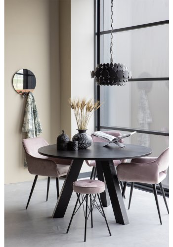 WOOOD Rhonda spisebord, rund - sort eg (129)