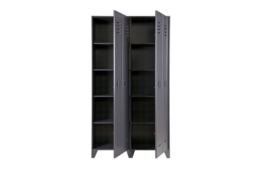 WOOOD Stijn Locker garderobeskab, m. 2 lger og 8 hylder - stlgr fyrretr