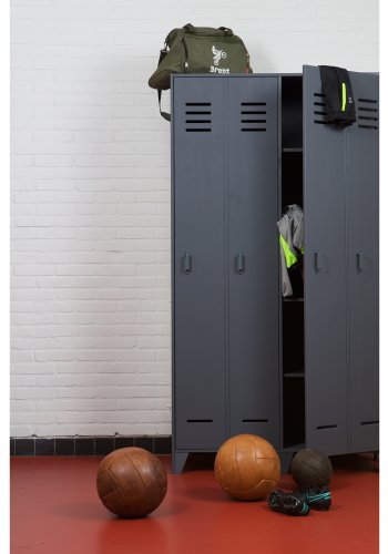 WOOOD Stijn Locker garderobeskab, m. 2 lger og 8 hylder - stlgr fyrretr