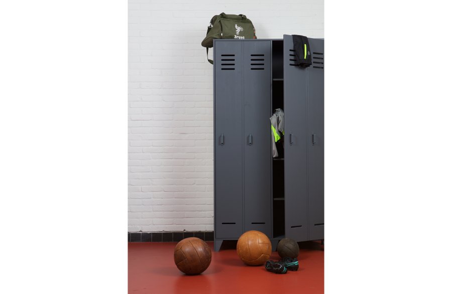 WOOOD Stijn Locker garderobeskab, m. 2 lger og 8 hylder - stlgr fyrretr