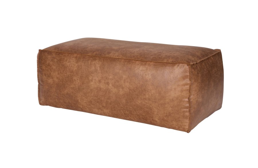 BEPUREHOME Rodeo puf - cognac stof (120x60)