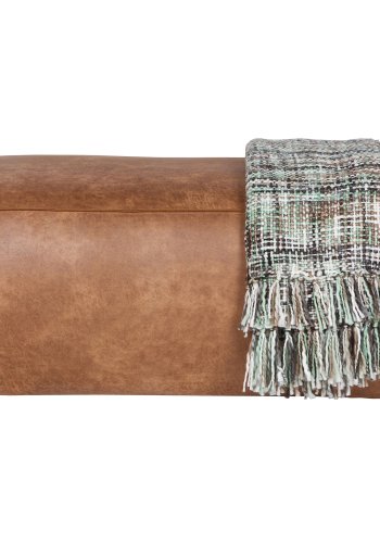 BEPUREHOME Rodeo puf - cognac stof (120x60)