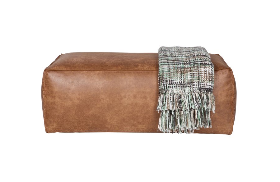 BEPUREHOME Rodeo puf - cognac stof (120x60)