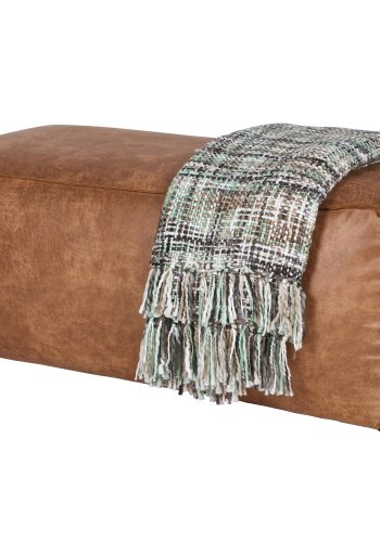 BEPUREHOME Rodeo puf - cognac stof (120x60)