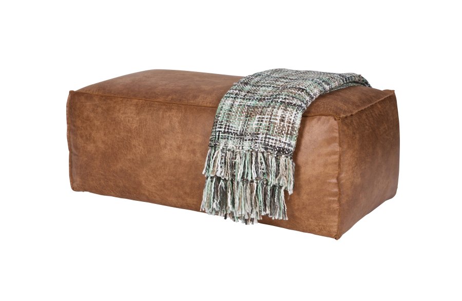 BEPUREHOME Rodeo puf - cognac stof (120x60)