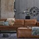 BEPUREHOME Rodeo puf - cognac stof (120x60)