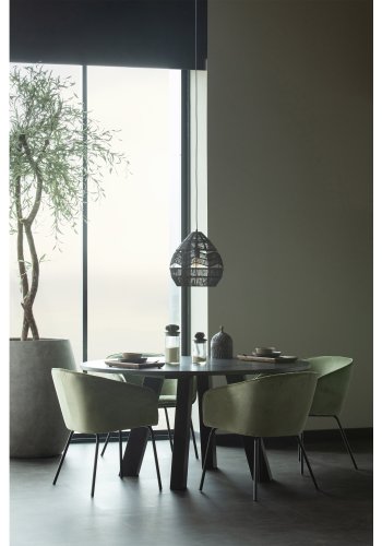 WOOOD Rhonda spisebord, rund - sort eg (150)