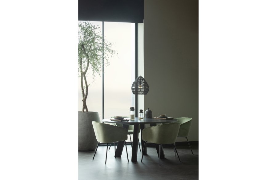 WOOOD Rhonda spisebord, rund - sort eg (150)