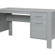 WOOOD Dennis skrivebord, m. 1 lge, 1 hylde og 1 skuffe - betongr fyrretr (141x59)