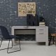 WOOOD Dennis skrivebord, m. 1 lge, 1 hylde og 1 skuffe - betongr fyrretr (141x59)