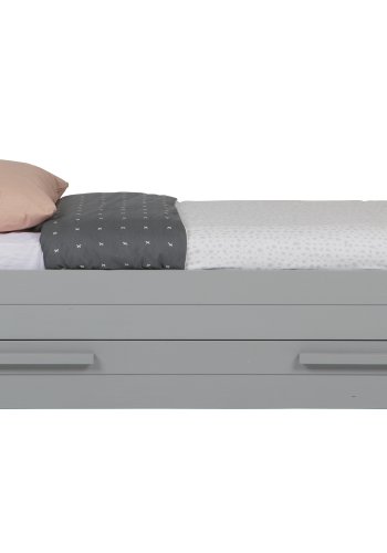WOOOD Dennis junior sengeramme, ekskl. lamelbund, madras og skuffe - betongr fyrretr (90x200)