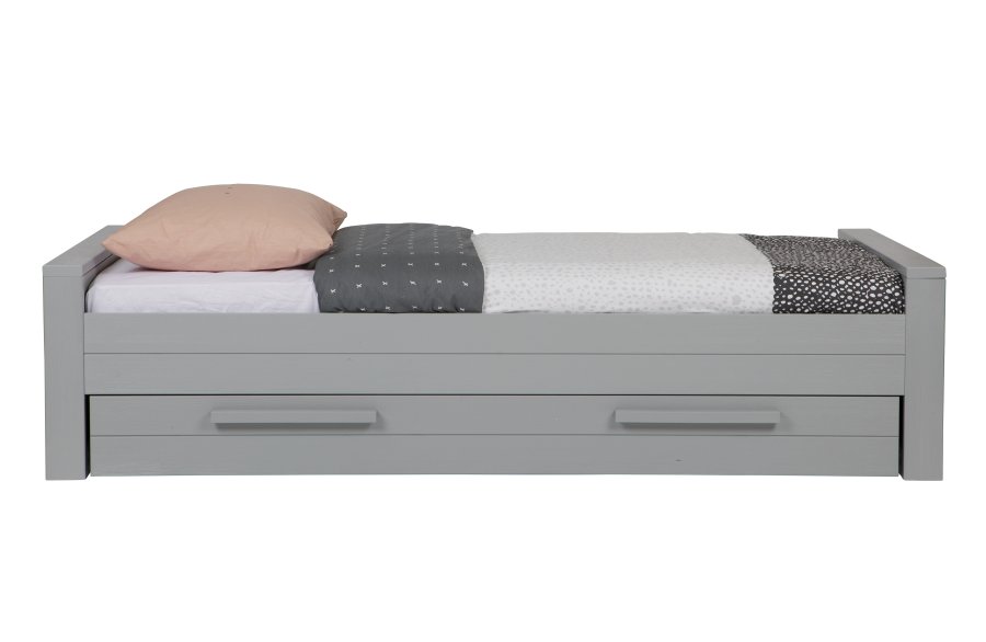 WOOOD Dennis junior sengeramme, ekskl. lamelbund, madras og skuffe - betongr fyrretr (90x200)