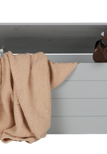 WOOOD Dennis opbevaringsboks, m. lg - betongr fyrretr (90x42)