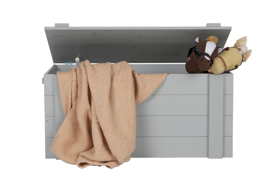 WOOOD Dennis opbevaringsboks, m. lg - betongr fyrretr (90x42)