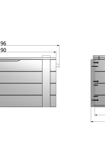 WOOOD Dennis opbevaringsboks, m. lg - betongr fyrretr (90x42)