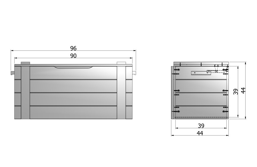 WOOOD Dennis opbevaringsboks, m. lg - betongr fyrretr (90x42)