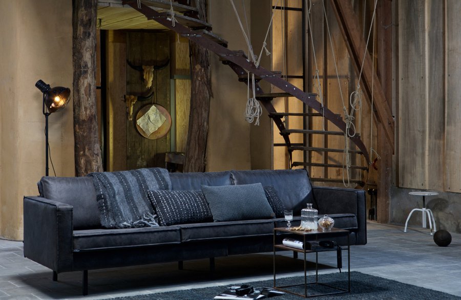 BEPUREHOME Rodeo 3 pers. sofa - sort stof