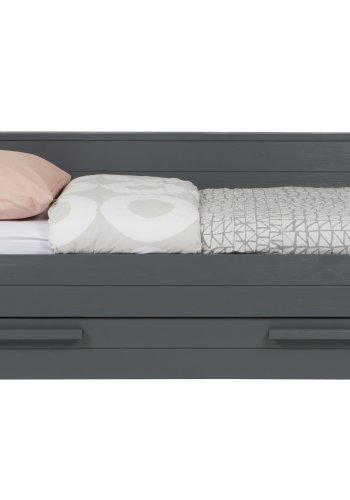 WOOOD Dennis sengeskuffe/gsteseng, ekskl. lamelbund og madras - stlgr fyrretr (198x91)