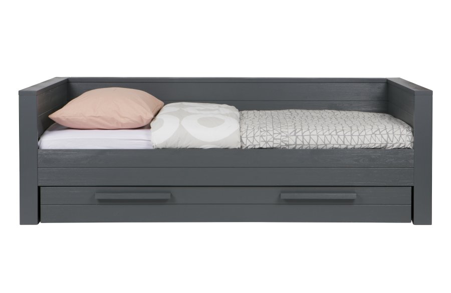 WOOOD Dennis sengeskuffe/gsteseng, ekskl. lamelbund og madras - stlgr fyrretr (198x91)