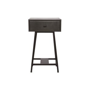 BEPUREHOME Collection sidebord, m. 1 skuffe - sort mangotr og sort metal (40x30)