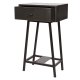 BEPUREHOME Collection sidebord, m. 1 skuffe - sort mangotr og sort metal (40x30)