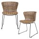 WOOOD Wings spisebordsstol - natur polyesterrattan og sort stl