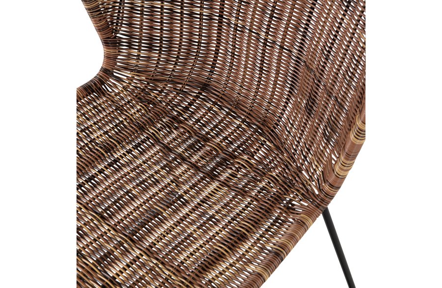 WOOOD Wings spisebordsstol - natur polyesterrattan og sort stl