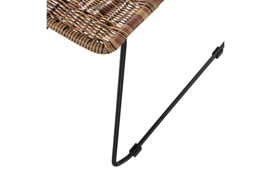 WOOOD Wings spisebordsstol - natur polyesterrattan og sort stl