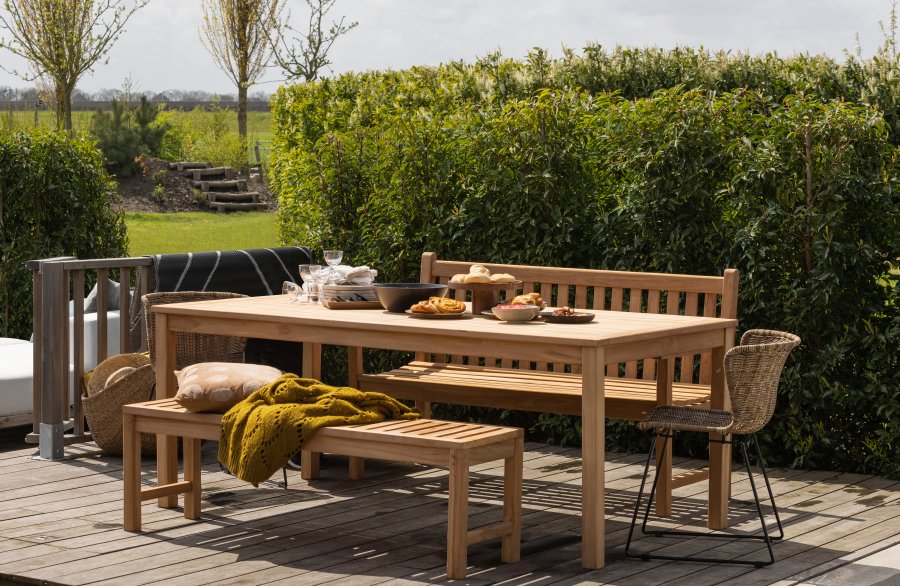 WOOOD Wings spisebordsstol - natur polyesterrattan og sort stl