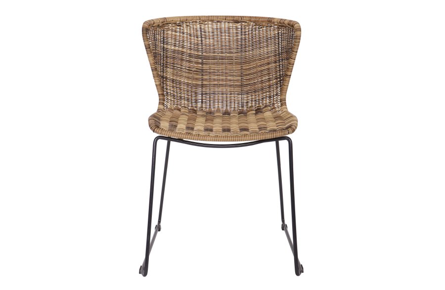 WOOOD Wings spisebordsstol - natur polyesterrattan og sort stl