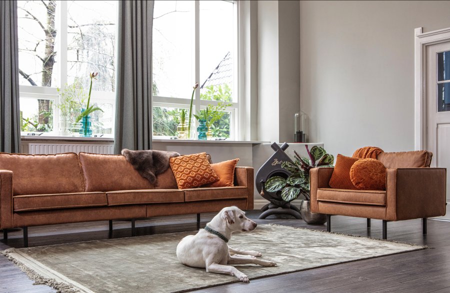 BEPUREHOME Rodeo lnestol - cognac stof