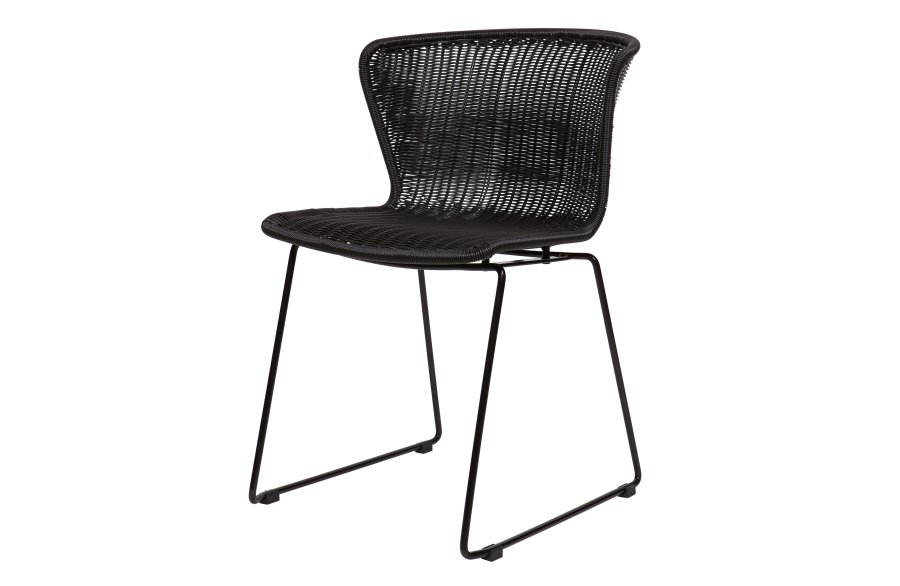 WOOOD Wings spisebordsstol - sort polyethylen og sort metal