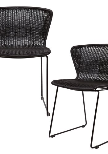 WOOOD Wings spisebordsstol - sort polyethylen og sort metal