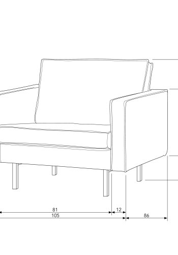 BEPUREHOME Rodeo lnestol - army grn stof