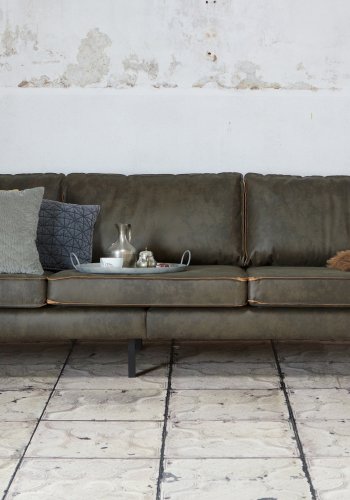 BEPUREHOME Rodeo 3 pers. sofa - army grn stof