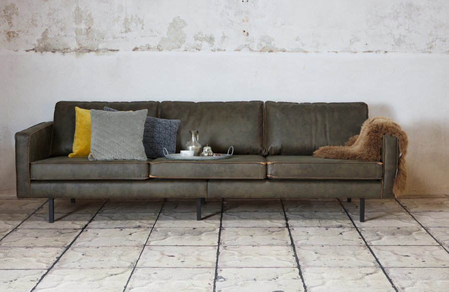 BEPUREHOME Rodeo 3 pers. sofa - army grn stof