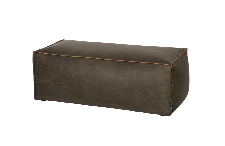 BEPUREHOME Rodeo puf - army grn stof (120x60)
