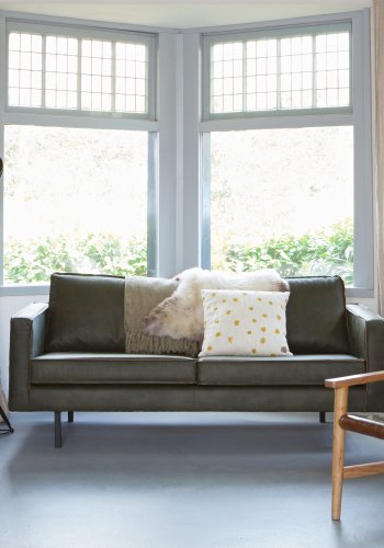 BEPUREHOME Rodeo puf - army grn stof (120x60)