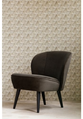 WOOOD Sara lnestol - varm grn polyester fljl og birketr