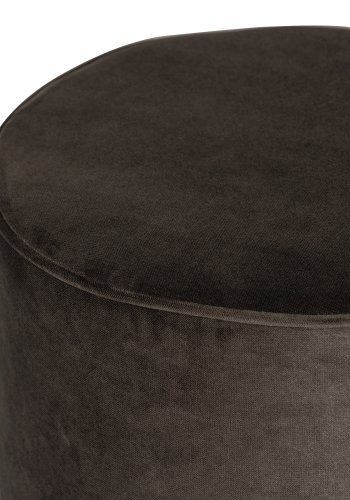 WOOOD Sara hj puf, rund - varm grn polyester fljl (46)