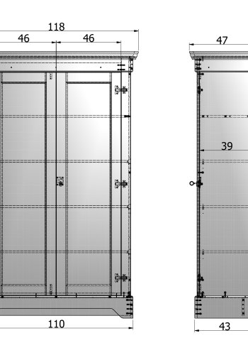 WOOOD Isabel skab, m. 2 lger og 4 hylder - hvid fyrretr og melamin