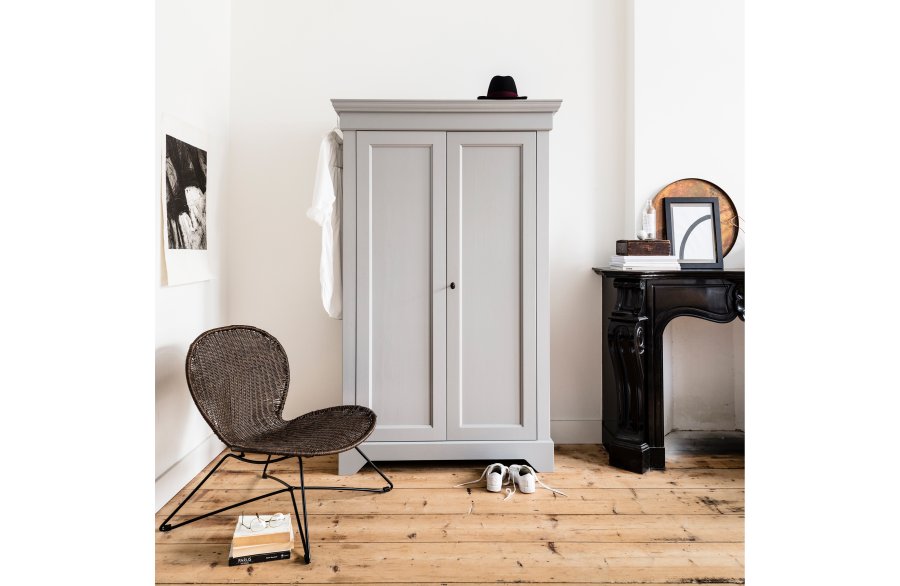 WOOOD Isabel skab, m. 2 lger og 4 hylder - betongr fyrretr og melamin