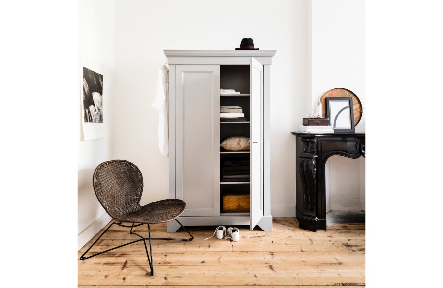 WOOOD Isabel skab, m. 2 lger og 4 hylder - betongr fyrretr og melamin