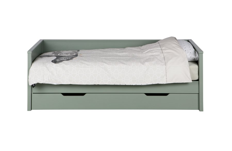 WOOOD Nikki junior sofa sengeramme, ekskl. lamelbund, madras og skuffe - jade grn fyrretr (90x200)