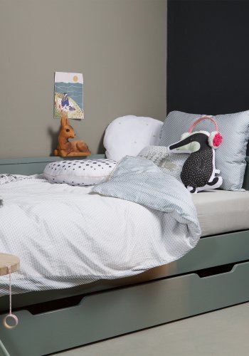 WOOOD Nikki junior sofa sengeramme, ekskl. lamelbund, madras og skuffe - jade grn fyrretr (90x200)